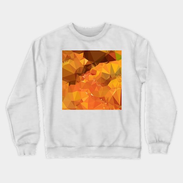 Harvest Gold Abstract Low Polygon Background Crewneck Sweatshirt by retrovectors